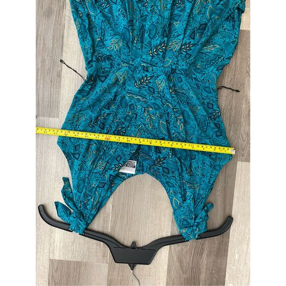 Joni Blair Teal Blue Floral Button Pencil Dress, Flowing, Size Small - Picture 6 of 8